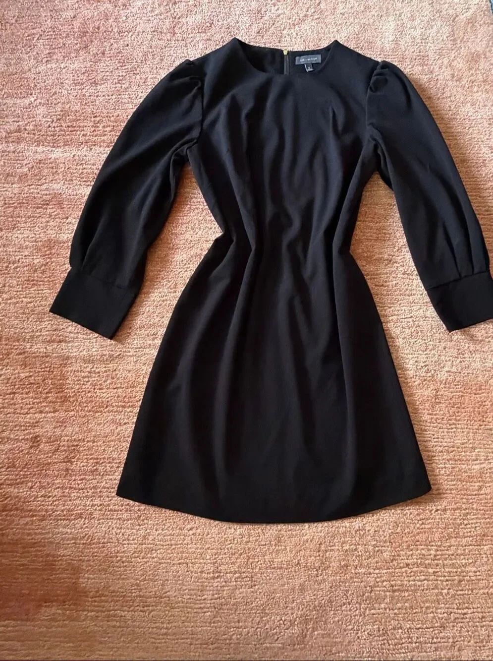 The Limited Size 8 Black Puff Sleeve Sheath Dress Back Zip Lined